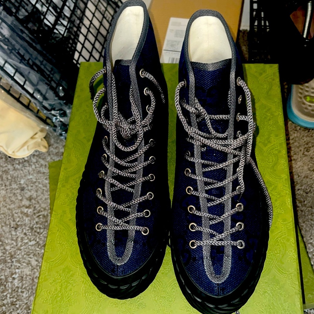 Navy Blue Gucci Gym Shoes